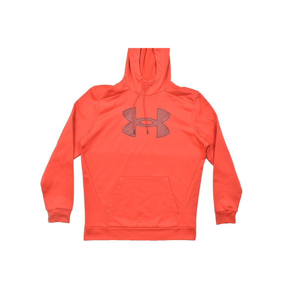 Under Armour Men's Red Hoodie Loose Fit Size M 100% Polyester Big Logo - Picture 1 of 8